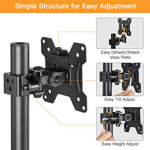 ERGEAR Single Monitor Stand Desk Mount - 39 Inch Extra Tall Fully  Adjustable Stand with C Clamp/Grommet Mounting Base, Articulating Monitor  Arm for 13-32 Inch Computer Screen, Holds up to 22lbs 