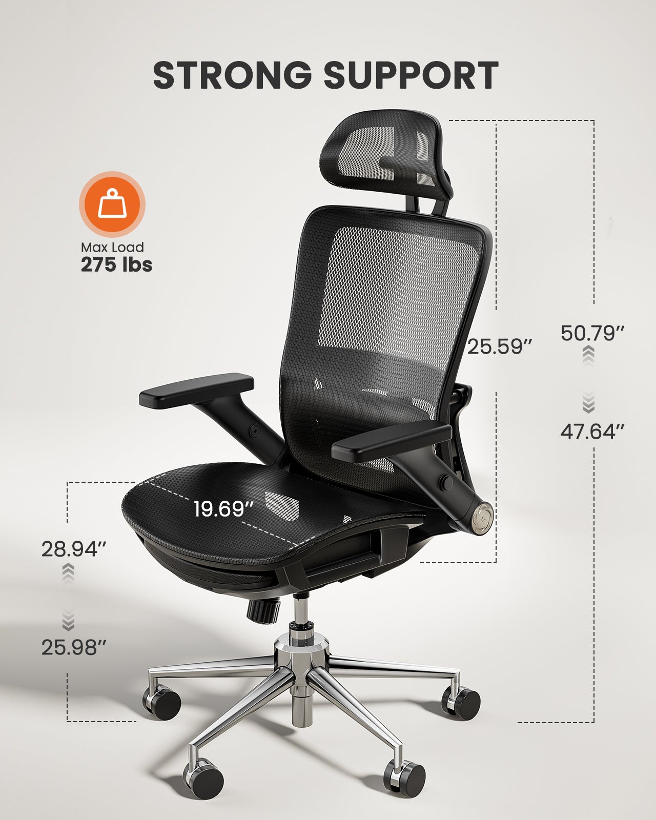 Reclining Office Chair with Foot Rest, Mesh Office Chair